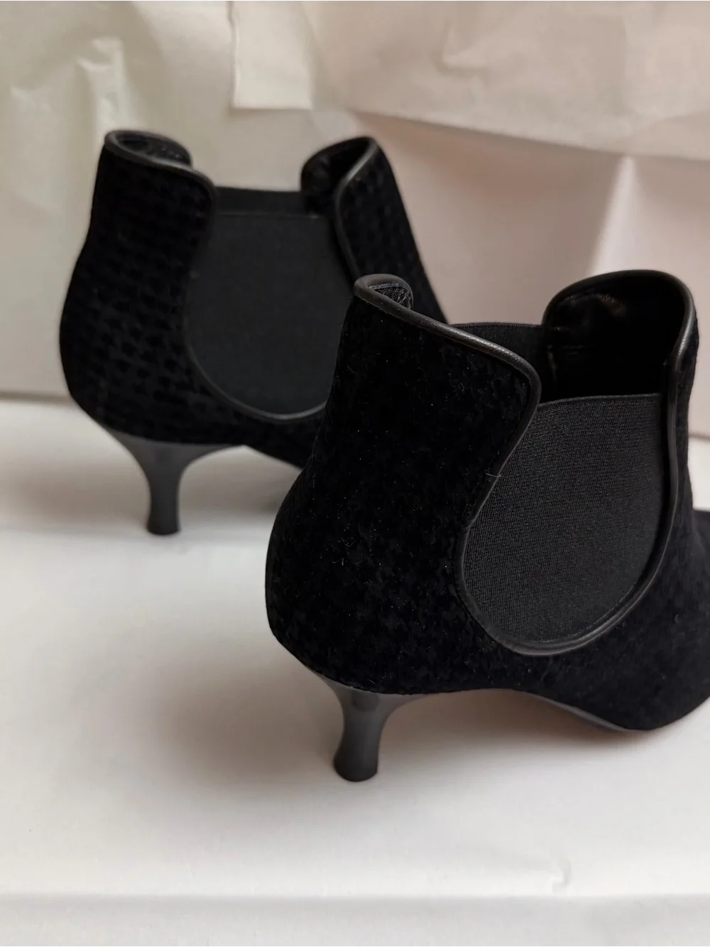 Aquatalia Black Houndstooth Chelsea Chukka Boots